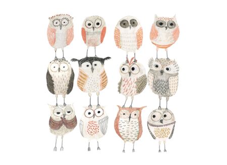 Serviette Owls 33x33cm multicolor 20 stuks