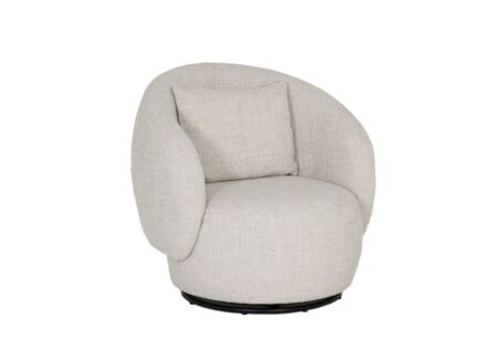 Draaifauteuil Pasoa Ø90x82cm - stof - beige naturel