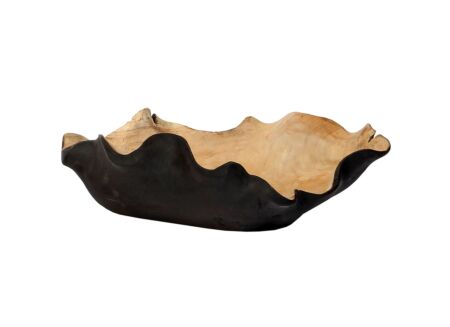 Schaal Organic 40x60xH20cm - hout - zwart & naturel