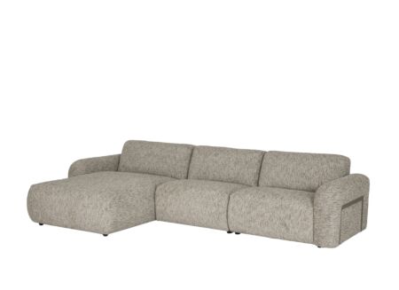 Hoeksalon Famy 353x187cm - stof - zand