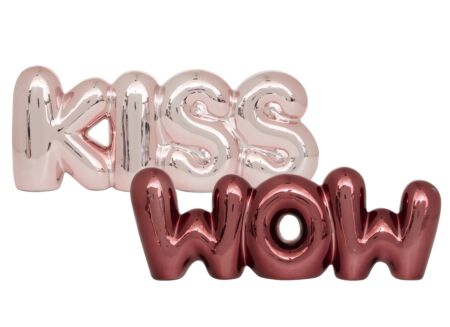 Deco Kiss/Wow H8,5cm - dolomiet - roze