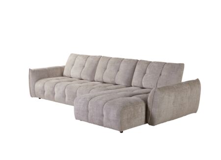 Hoeksalon Pocone 337x187-200cm - stof - greige met zitdiepteverstelling