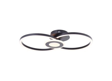 Plafondlamp Bray 30x52cm - metaal/kunststof - zwart