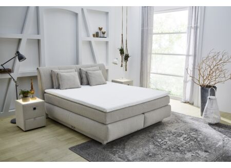 Boxspring Carla Normal 160x200cm met opbergruimte stof beige