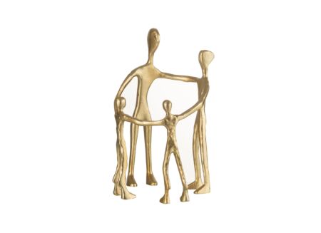 Figuur Familie kring H31cm - aluminium - goud