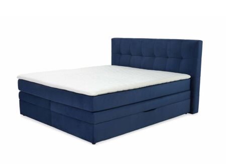 Boxspring Amy 180x200cm - stof - donkerblauw met opbergruimte