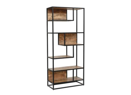 Boekenrek Trailer 80x35x180cm - mango massief - bruin