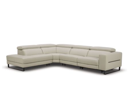 Hoeksalon Nyx 322x257cm - leder - lichtgrijs