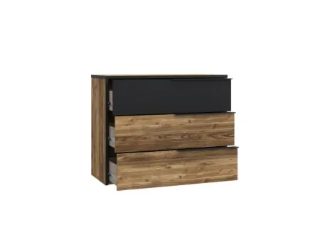 Commode Jabim 100x42x80cm - décor - alpine picea/noir