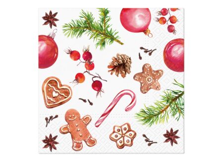 Serviette Homemade Sweets 33x33cm - papier - multicolor - 20 stuks