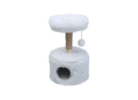 Krabpaal Alaska 45x45x76cm - hout & sisal - wit