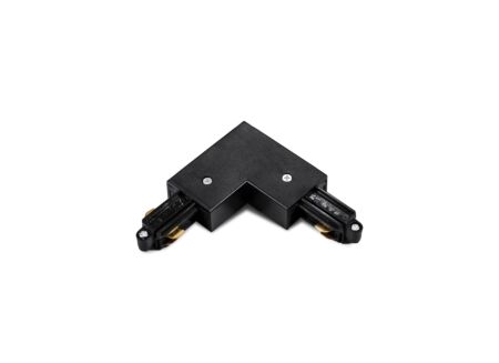 Railverlichting L-connector monofase binnen aarding zwart
