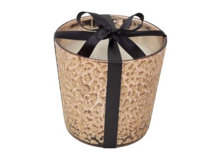 Geurkaars Luxury Phanter Ø13,5x12,5cm - glas - brons