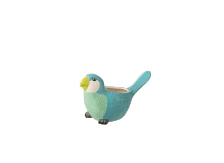 Bloempot Vogel H24,5cm - keramiek - blauw