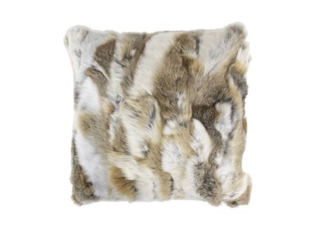 Kussen Rabbit 40x40cm  - konijnenvacht - bruin/wit