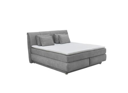 Boxspring Carla Normal 160x200cm met opbergruimte stof micro grijs