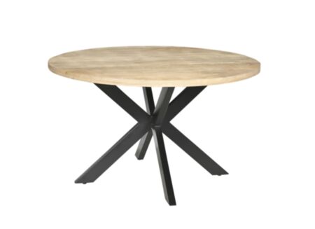 Ronde tafel Vergilio Ø110x76cm - mango massief - bruin & zwart