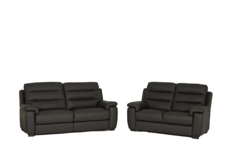 Zetel Folk 2,5+2-zit - leder - antraciet
