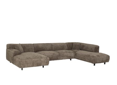 Hoeksalon Konstantinopol 398x217cm - stof - taupe