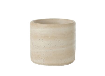 Bloempot Olina H13cm - cement - crème