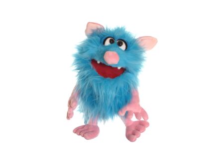 Handpop Monster to go Schorsch H35cm - polyester - blauw/roze