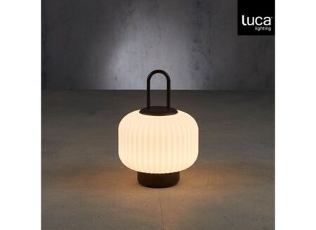 Lantaarn LED H22,5cm - kunststof - zwart