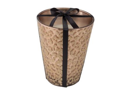 Geurkaars Luxury Phanter Ø18,5x23cm - glas - brons