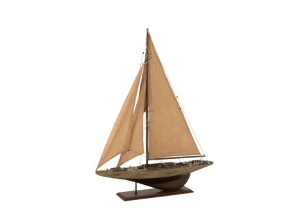 Deco Zeilboot H94cm - paulownia massief - naturel