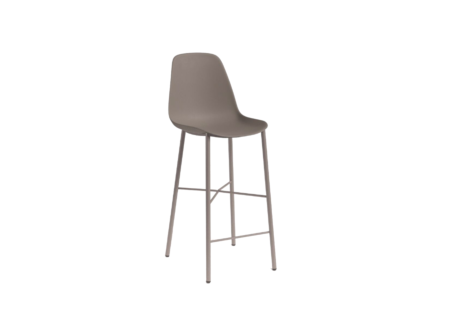 Barstoel Cloe ZH65cm - kunststof - taupe/lichtgrijs