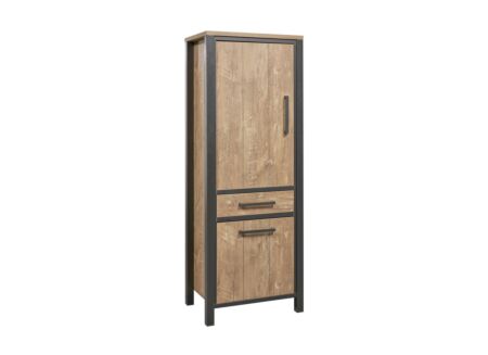 Barkast 69cm - decor - oranje teakhout/matzwart