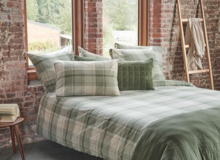 Dekbedovertrek Rolf 240x200/220cm - flanel - groen
