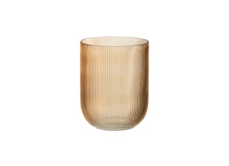 Vaas Gestreept  Ø16,70x21cm - glas - caramel