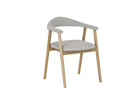 Stoel Herbie 56x55x73cm - eik massief & stof - beige