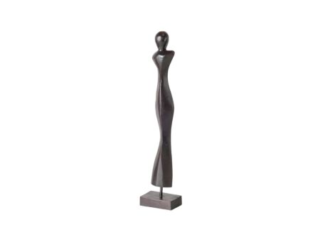 Beeld vrouw Kvinna H52cm - mango massief - mat zwart