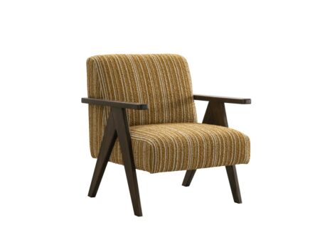 Fauteuil Malone 75x79x82cm - polyestervezel - oker/wit