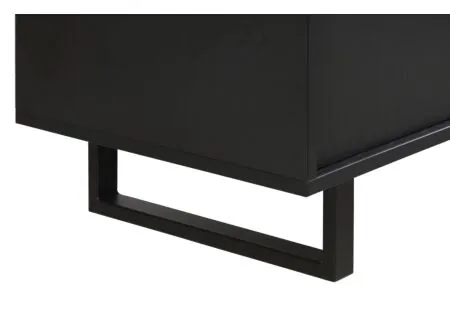 Detail - Table basse Faro 42x125cm - mélamine - texture noir