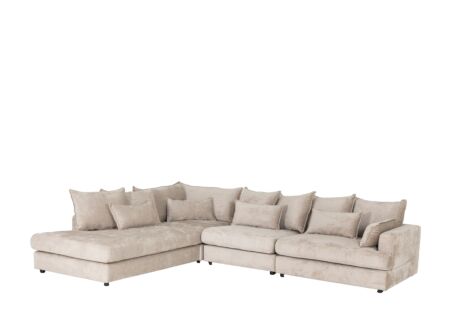 Hoeksalon Maximilian 340x269cm - stof - champagne