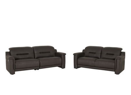 Zetel Corben 3+2,5-zit - leder - donkerbruin met relax