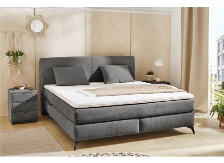 Boxspring Kira Normal 180x200cm stof donkergrijs