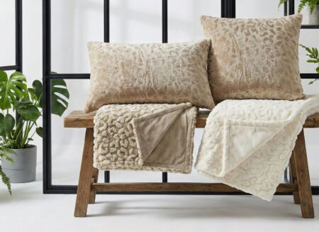 Kussen Safari Chic 45x45cm & 40x60cm - polyester - beige