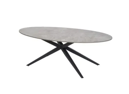 Hoofdfoto - Salontafel 130x65cm - keramiek & metaal - grijs