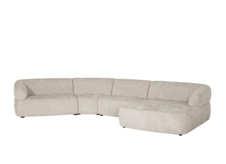 Hoeksalon Bled 411x174cm - stof - zand