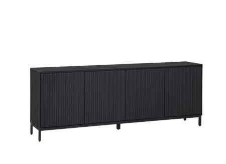 Dressoir Aquilano 225cm - acacia massief - zwart