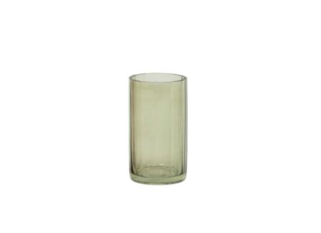 Theelichthouder Ø7x12cm - glas - groen