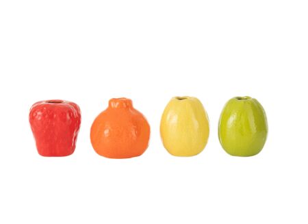 Vaas Pomona H10cm - keramiek - rood/oranje/geel/groen