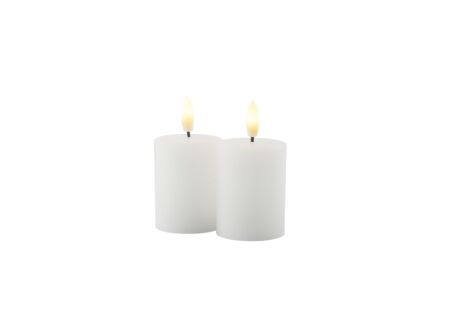 Ledkaars Sille Rechargeable wit set van 2