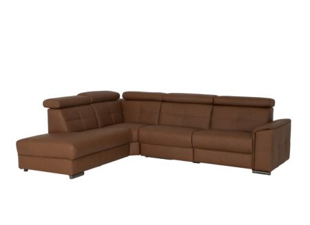 Hoeksalon Lana 289x227cm - leder - bruin