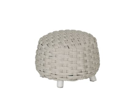 Poef Outdoor Ø48,5x38cm - aluminium & touw - beige