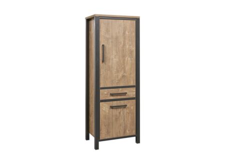 Barkast 69cm - decor - oranje teakhout/matzwart