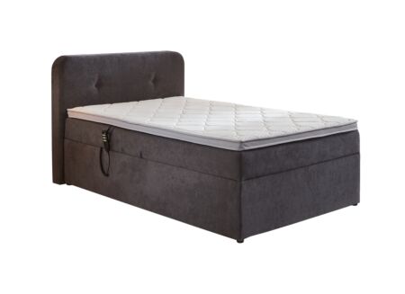 Boxspring BX1880  100x200cm met opbergruimte stof grijs